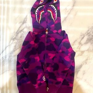 Bape Kids Shark WGM Purple Cami Hoodie